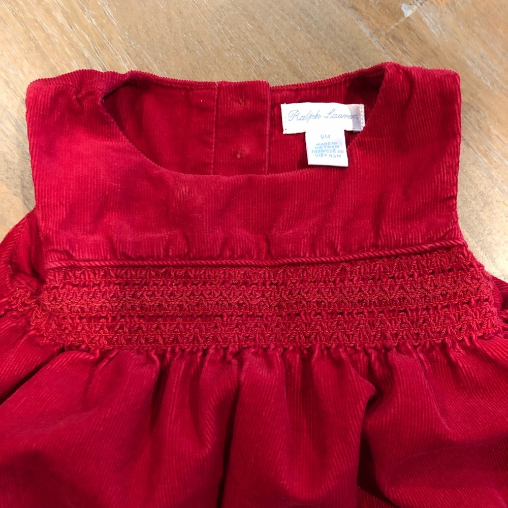 Corduroy smocked romper with onesie both for $35